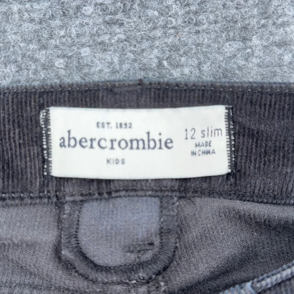 Abercrombie Kids Corduroy Pants Boys‎ 12 Slim Cotton Blend Dark Gray